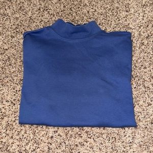 Royal Blue High Neck 100% Cotton Land’s End Tee Shirt - Size Small (S)